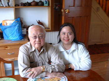 Grandmaster Yap and Angela at Master Han's home