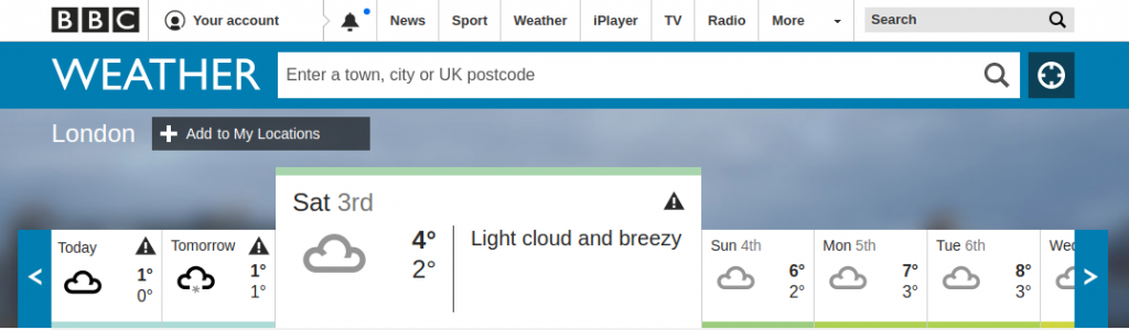 London BBC Weather