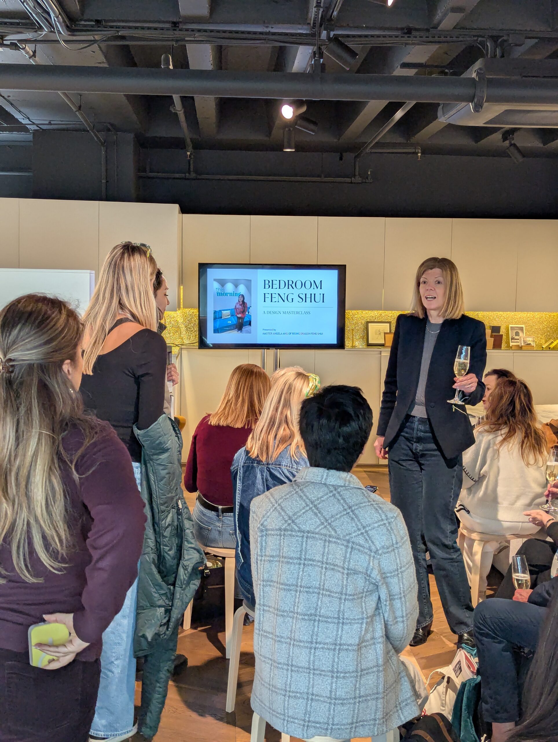 A full house at the Savoir Beds showroom for Master Angela's Feng Shui master class
